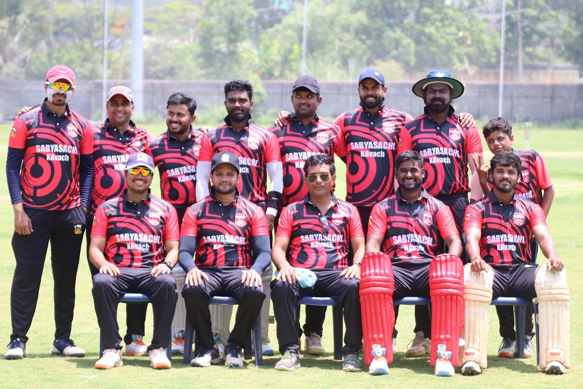 Sabyasachi KAvach squad in custom team jerseys